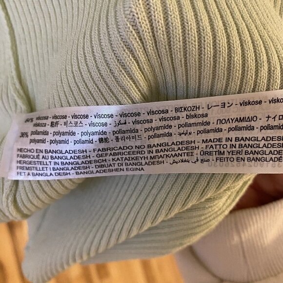 Zara Collection Long Maxi Green Ribbed Knit Stretch Cardigan Kimono Medium - Picture 7 of 7